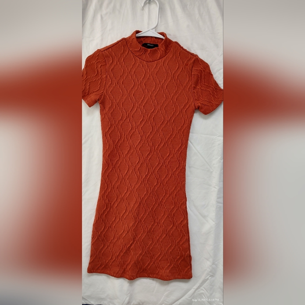 Forever 21 Vibrant Orange Textured Tee